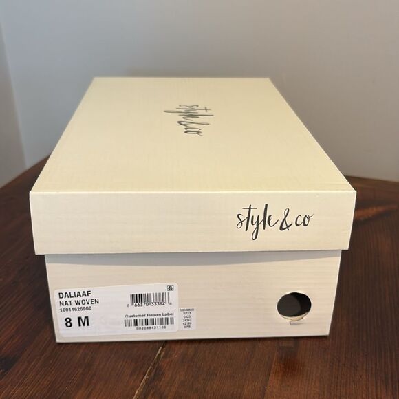 NWT Style & Co Platform Sandals Daliaaf Woven Natural Size 8 - Picture 10 of 11